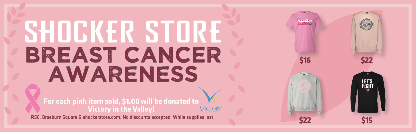 Breast cancer awareness month. For each pink item sold, $1.00 will be donated to Victory in the Valley.